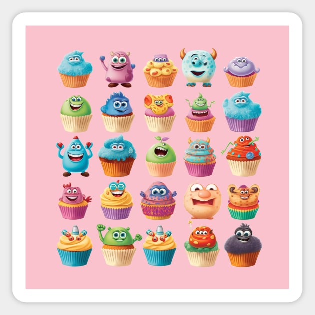 Cupcake characters Sticker by DavidLoblaw
